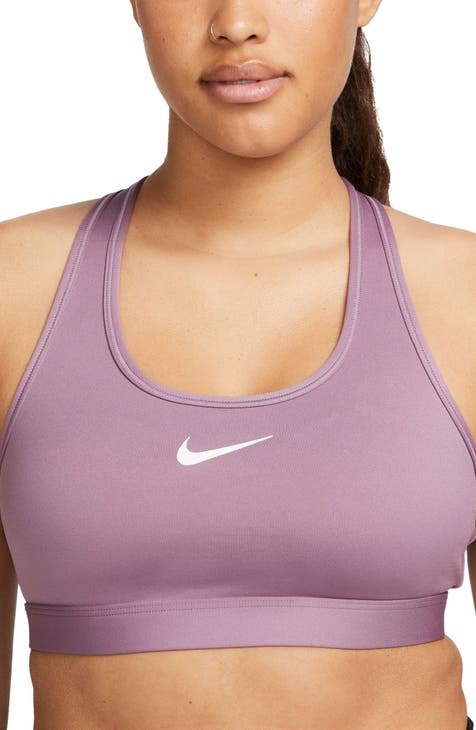 Nike Logo Racerback Medium Impact Sports Bra Size XL Dark Raisin Purple $40