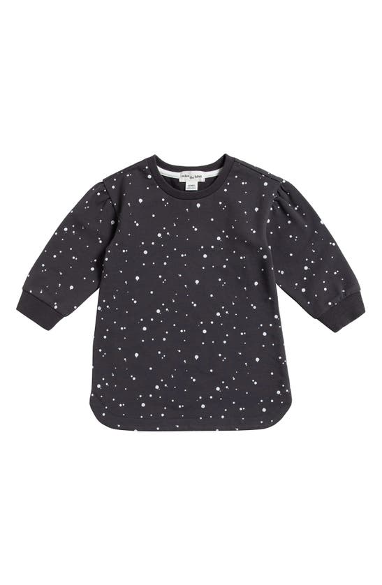 Miles Baby Babies' Splatter Sweatshirt Dress In Dark Grey