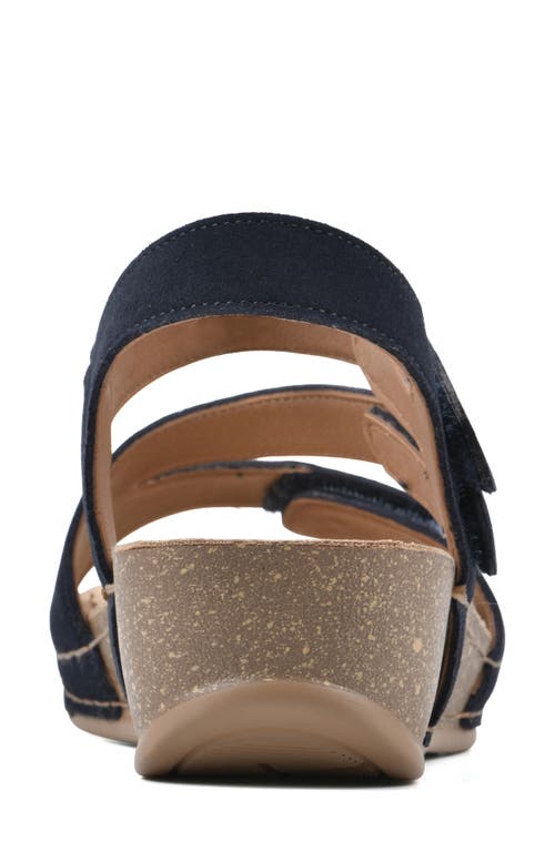 Shop White Mountain Footwear Fern Platform Sandal In Navy/suede