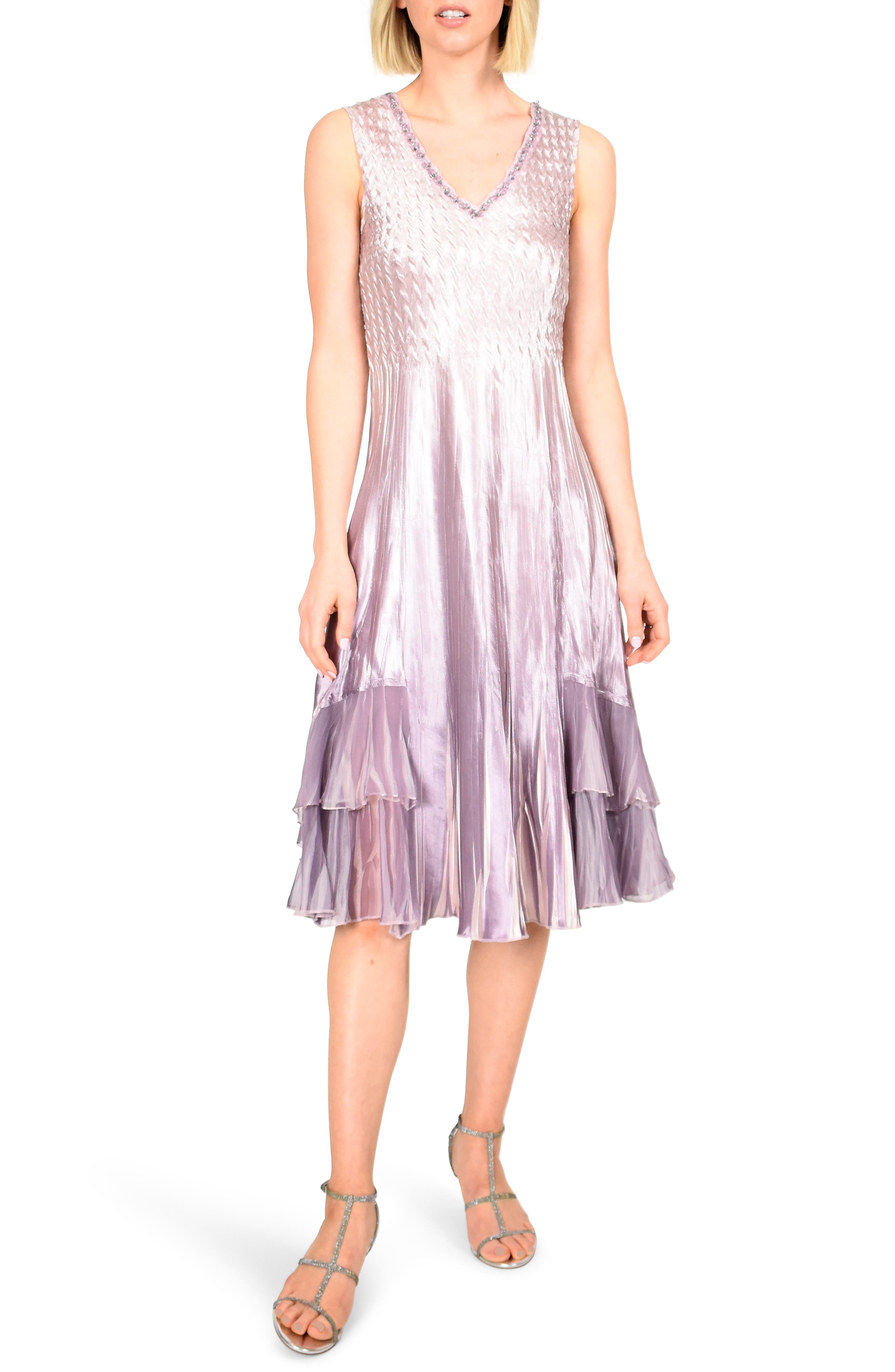 Petite Komarov Tier Ruffle Midi With Ruffle Cuff Jacket, Purple