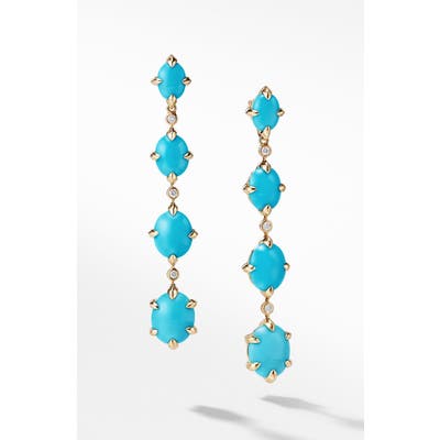 David Yurman Chatelaine 18K Gold Drop Earrings With Diamonds