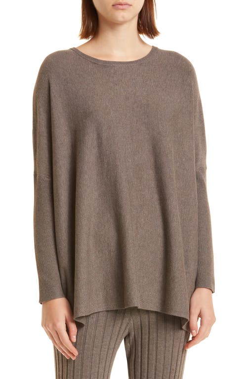 Masai Copenhagen Fanasi Drape Crewneck Sweater in Brown Melange