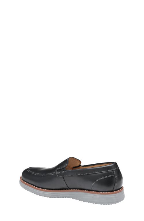 Johnston & Murphy Kids' Upton Venetian Loafer In Black Full Grain
