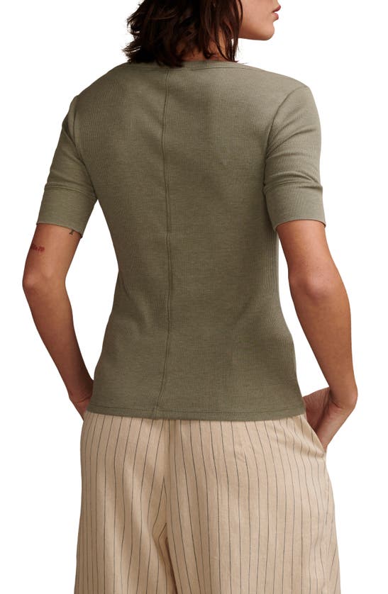 Shop Lucky Brand Rib Henley In Four Leaf Clover