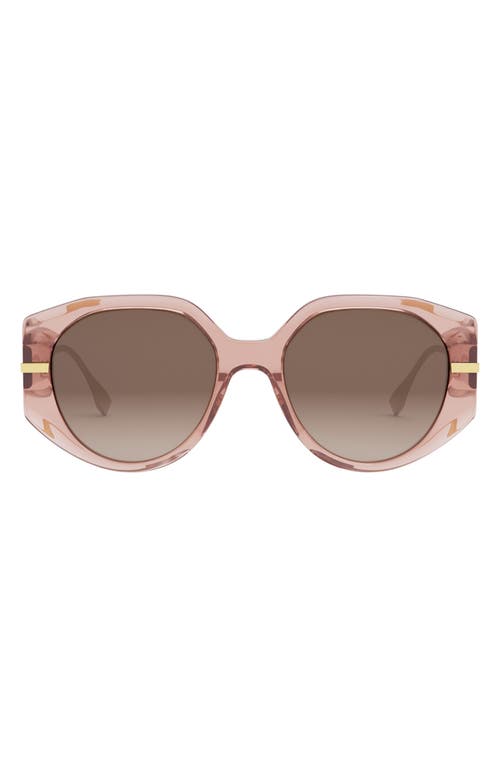 Fendi graphy 54mm Gradient Oval Sunglasses in Shiny Pink /Gradient Brown