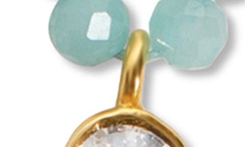 Shop Argento Vivo Sterling Silver Stone Pendant Beaded Necklace In Gold/amazonite