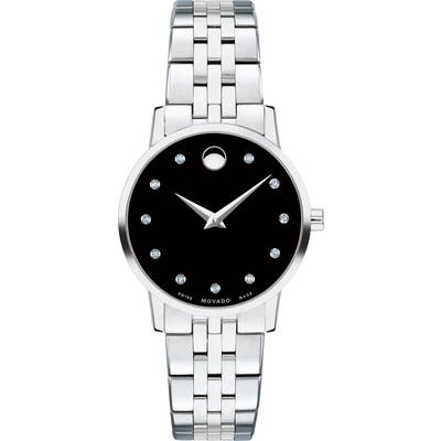 Movado Museum Classic Diamond Bracelet Watch, 2m