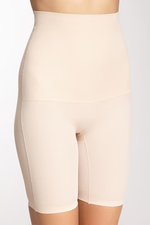 Skinnygirl Smoothers & Shapers Seamless Biker Shaping Shorts In Cream Silk