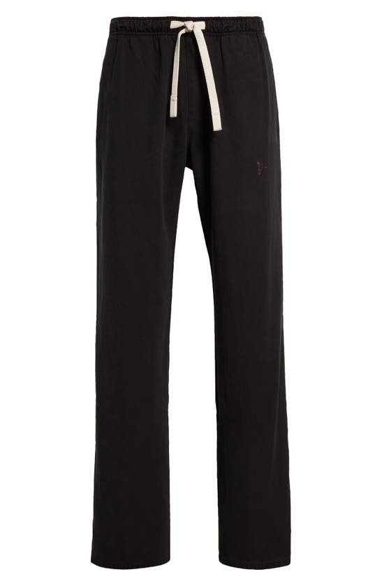 Palm Angels Black Pxp Washed Palm Chino Trousers In Black Off White