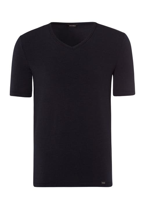 Shop Hanro Natural Function V-neck T-shirt In Black