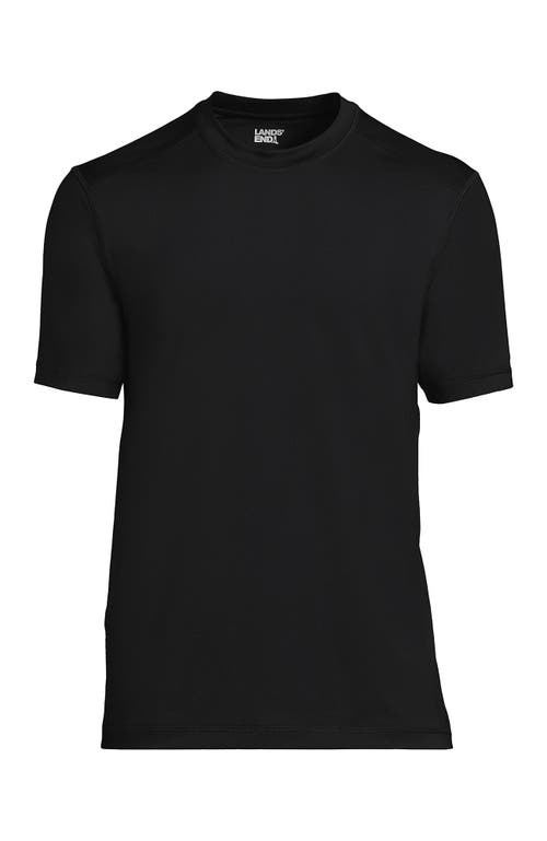 Shop Lands' End Short Sleeve Swim Tee Rash Guard In Black