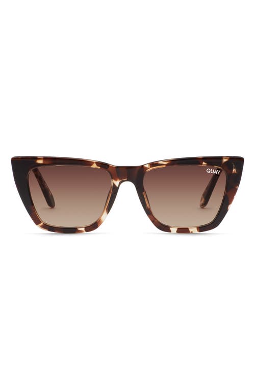 Quay Australia Call The Shots 48mm Gradient Cat Eye Sunglasses in Tortoise/Brown