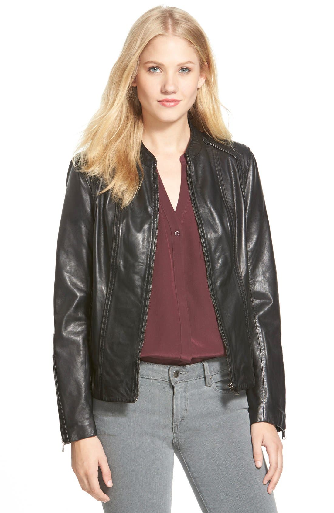 LAMARQUE Lambskin Leather Jacket Nordstrom