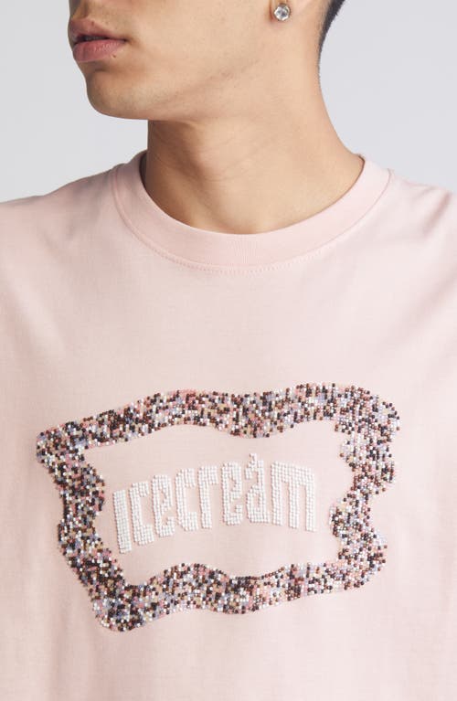 Shop Icecream Flag Cotton Graphic T-shirt In Silver Pink