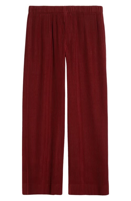 Shop Issey Miyake Homme Plissé  Monthly Colors September Pleated Crop Wide Leg Pants In Crimson Red