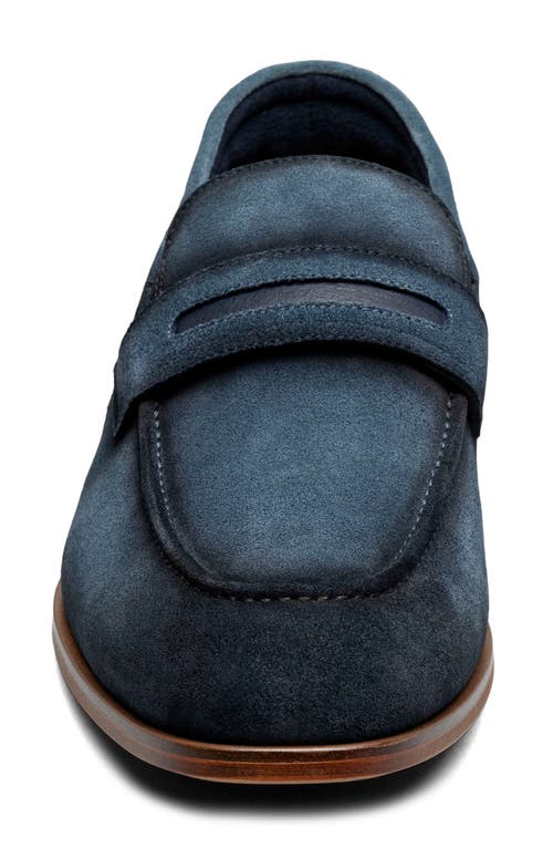 Stacy Adams Burke Penny Loafer In Navy Suede