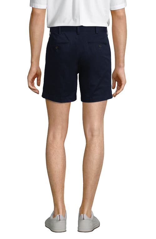 Lands' End Comfort Waist 6" No Iron Chino Shorts In Radiant Navy
