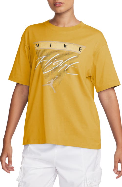 Shop Jordan Flight Heritage Graphic T-shirt In Yellow Ochre/legend Brown