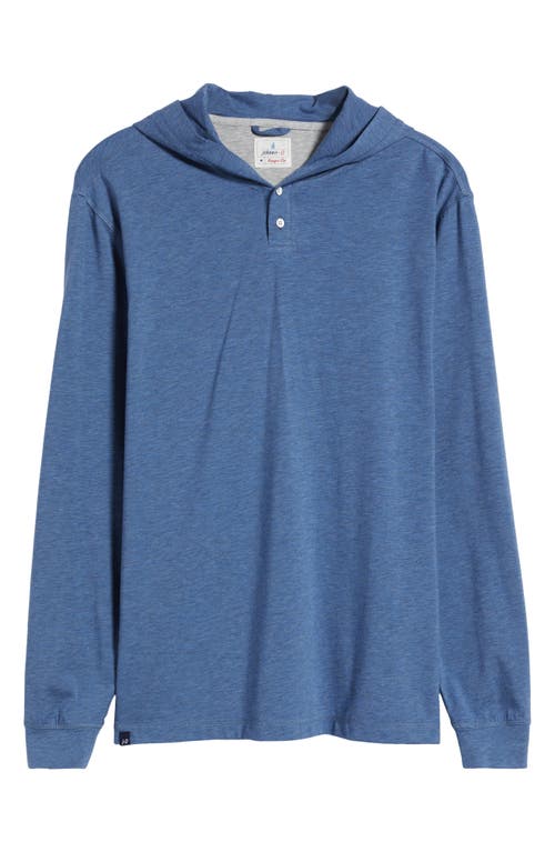 Shop Johnnie-o Woodley Henley Hoodie In Lake