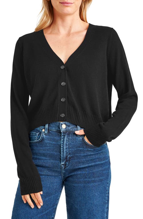 Shop Splendid Georgie Crop V-neck Cardigan In Black