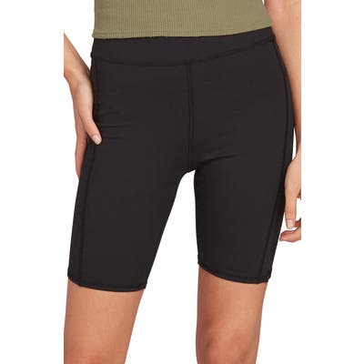 Volcom Lil High Waist Bike Shorts, Black