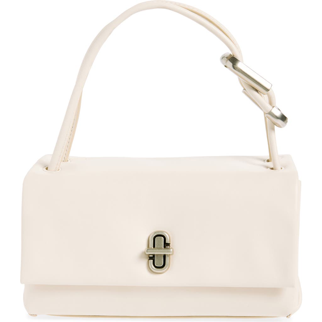 Marc Jacobs Large Dual Shoulder Bag In Smooth Leather In Cloud White