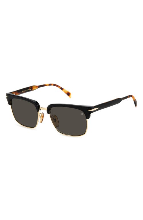 Shop David Beckham Eyewear 55mm Rectangular Sunglasses In Black Havana Gold