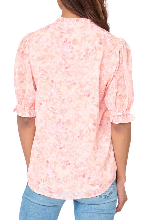 Shop Gibsonlook Floral Lace Trim Button-up Shirt In Blush Watercolor