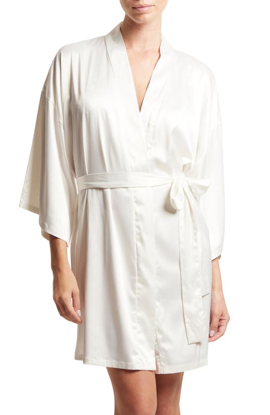 Shop Hanky Panky Happily Ever After Satin Wrap Robe In Light Ivory