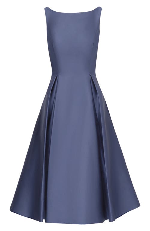 Shop Adrianna Papell Sleeveless Mikado Fit & Flare Midi Dress In Blue Frost