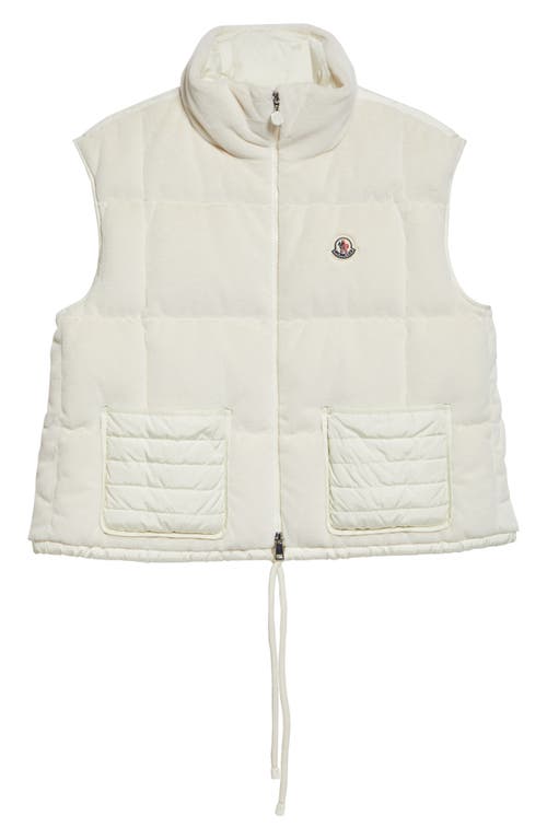 Shop Moncler Arques Quilted Fleece Down Vest In Eggnog