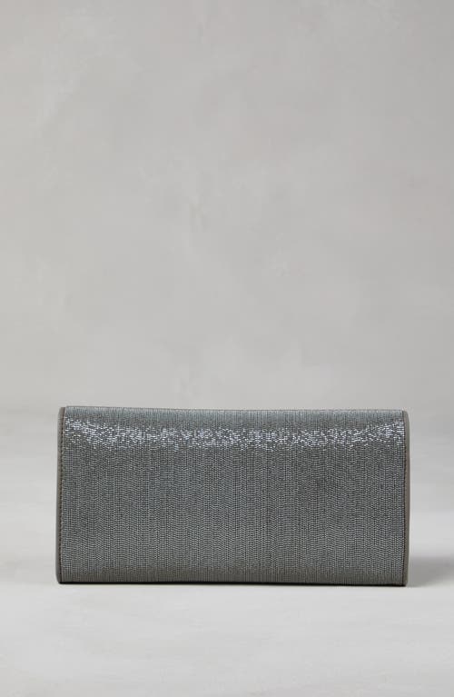 Shop Brunello Cucinelli Precious Clutch Bag In Silver