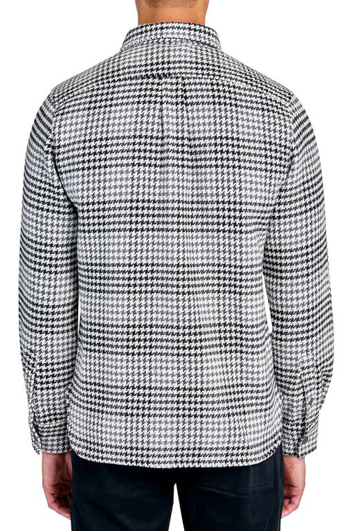 Brooklyn Brigade Houndstooth Printed Shirt Jacket In Grey
