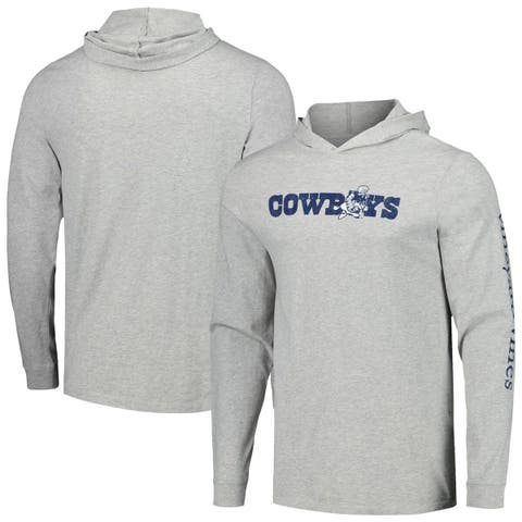 Dallas Cowboys Nike Wordmark Long Sleeve Heritage Hoodie - Dark Grey  Heather / College Navy / White - Mens