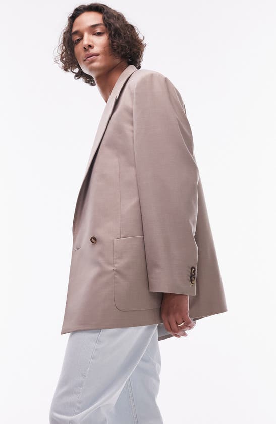 Shop Topman Oversize Boxy Suit Jacket In Stone