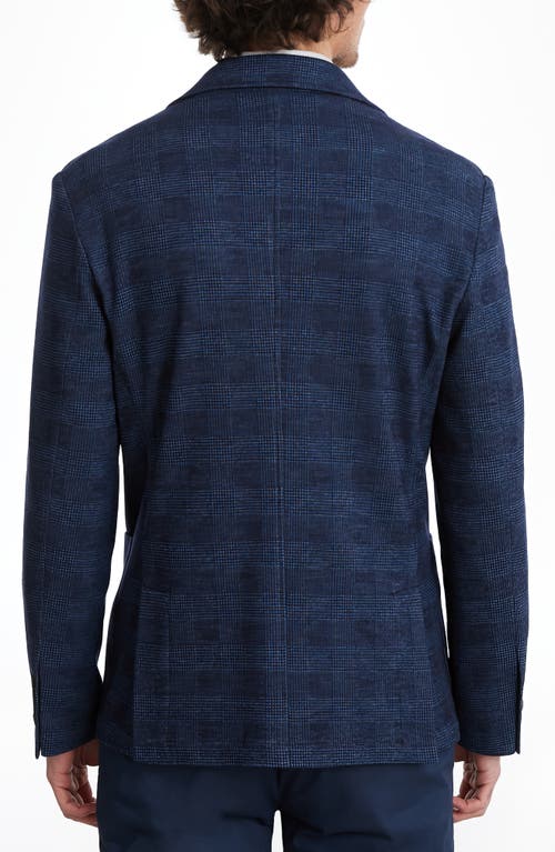 Shop Emanuel Berg Plaid Wool & Cotton Knit Sport Coat In Medium Blue