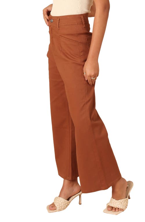 Petal And Pup Petal & Pup Georgette High Waist Bootcut Pants In Brown