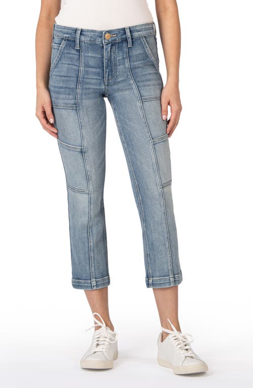 KUT from the Kloth Reese Seamed Crop Slim Straight Leg Jeans Character W/Med at Nordstrom,