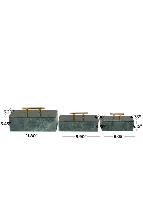 Vivian Lune Home Marble Box With Handle In Green