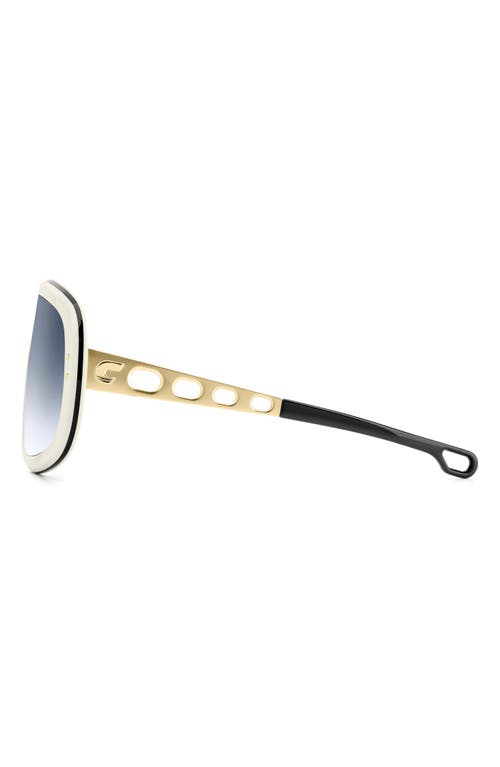 Carrera Eyewear 99mm Flaglab 17 99mm Shield Sunglasses In White Gold/dk Blue Sf