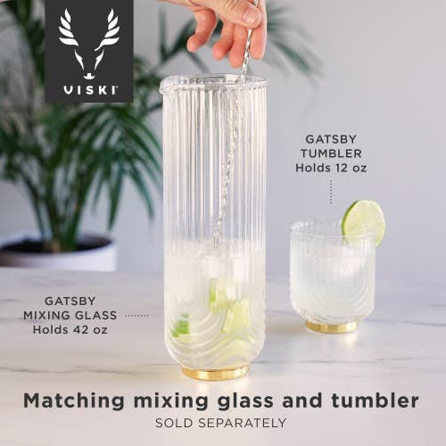 Viski Deco Gatsby Glass Carafe In Clear