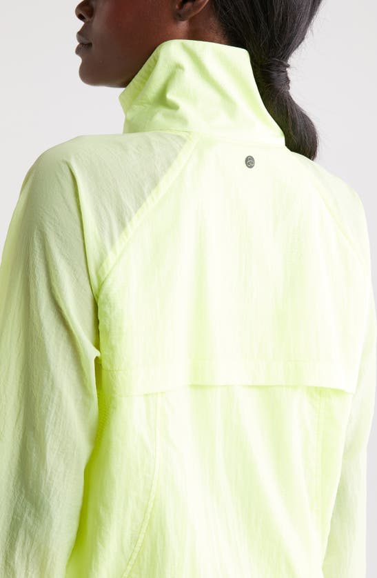 Shop Zella Expression Sheer Jacket In Green Finch