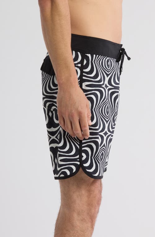 Shop Volcom Lido Print Scallop Mod Board Shorts In White