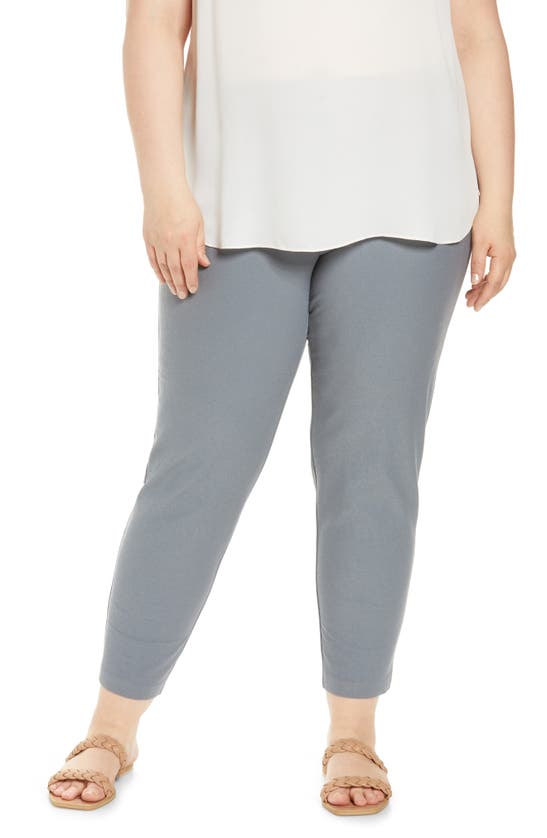 Eileen Fisher Slim Knit Ankle Pants In Steel