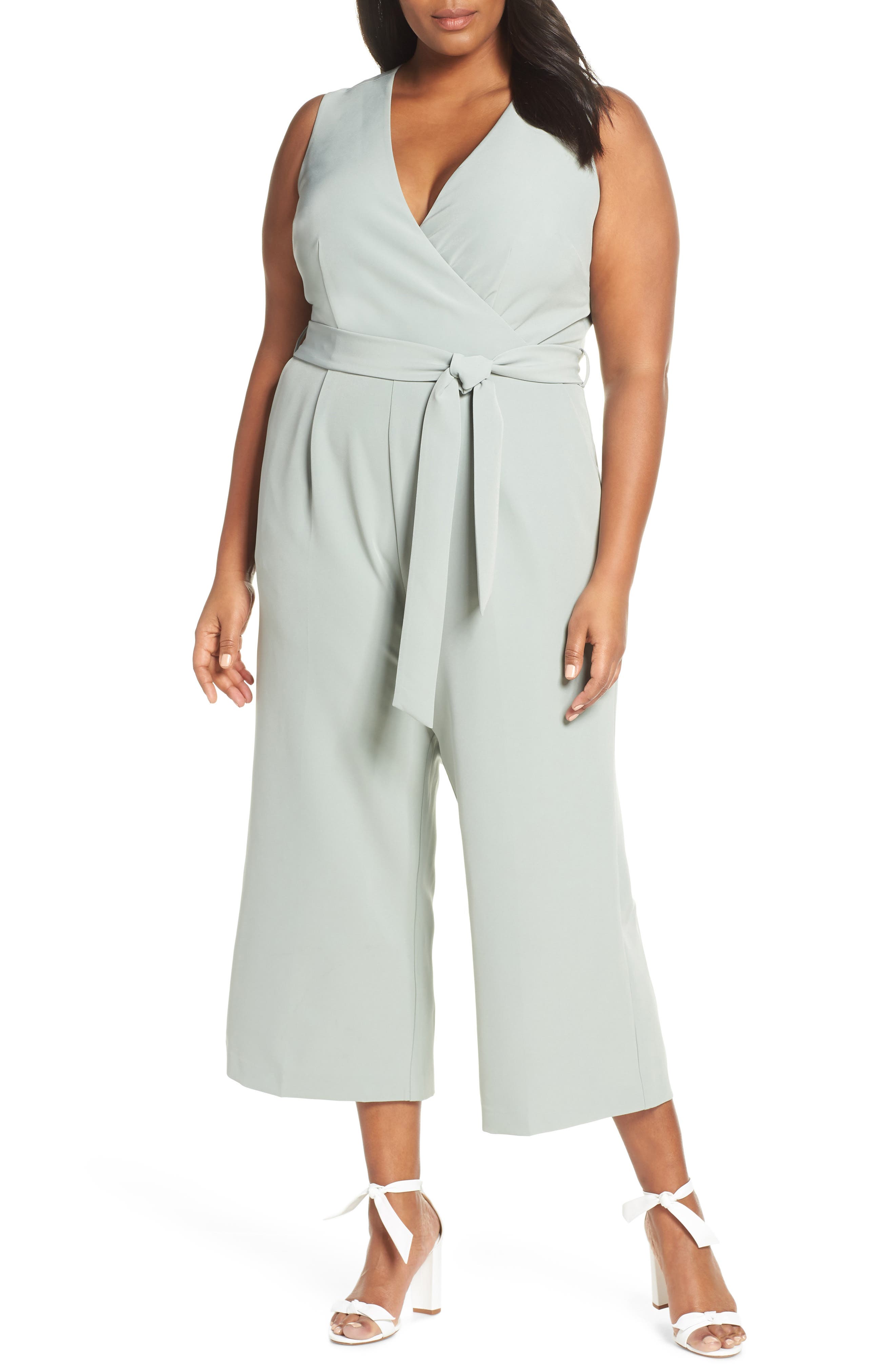 vince camuto belted jumpsuit