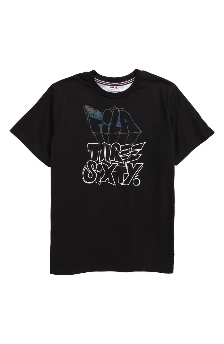 FILA Kids' Embry 360 Logo Graphic Tee, Main, color, Black