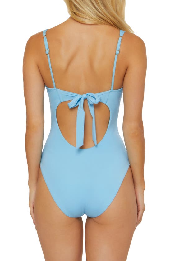 Shop Becca Color Code V-wire One-piece Swimsuit In Ice Blue