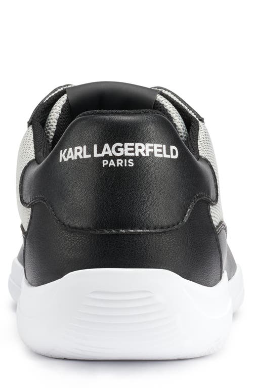 Shop Karl Lagerfeld Paris Recycled Leather & Nylon Sneaker In Black/grey