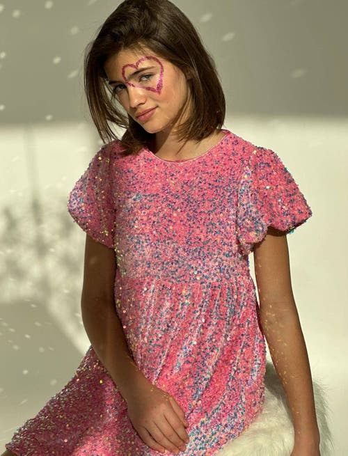 Shop Lola + The Boys Pretty Sequin Dress In Pink