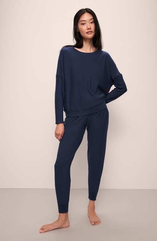 Shop Eberjey Softest Sweats Lounge Pullover In Navy